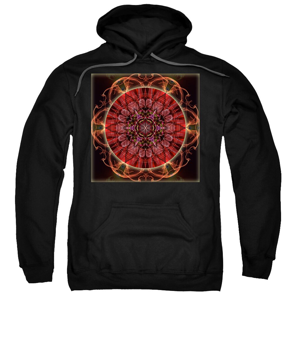 Mandala Sweatshirt featuring the mixed media Dancing with the Solar Flares by Alicia Kent