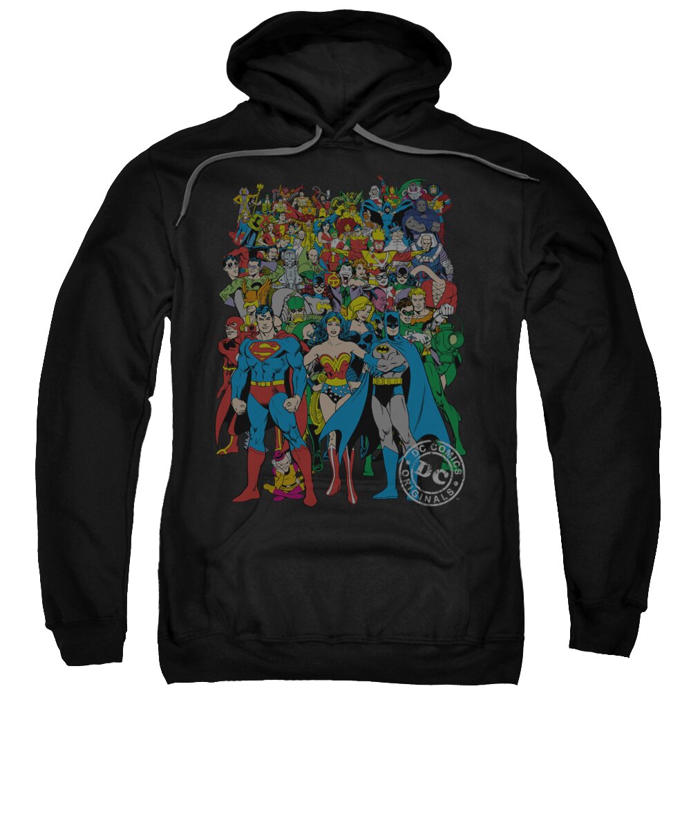 Superheroes Sweatshirt featuring the digital art Dc - Original Universe by Brand A
