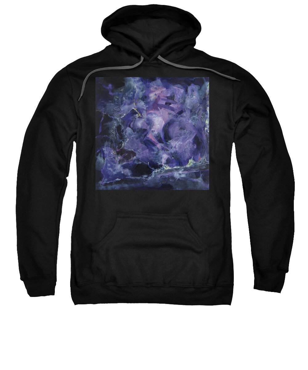 Purple Sweatshirt featuring the painting Depths of Passion by Connie Schaertl