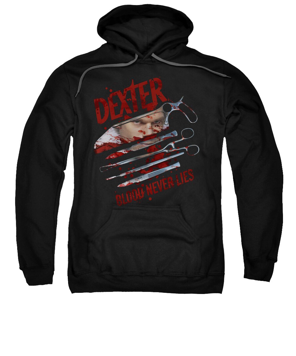 Dexter Sweatshirt featuring the digital art Dexter - Blood Never Lies by Brand A