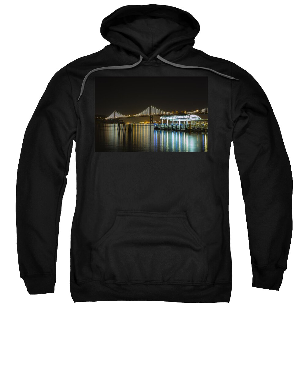 Embarcadero Sweatshirt featuring the photograph Docks and Bay Lights by Bryant Coffey
