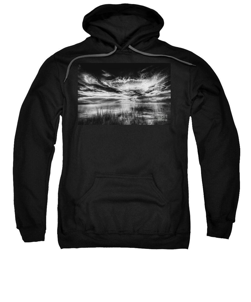 Clouds Sweatshirt featuring the photograph Dream of Better Days-bw by Marvin Spates