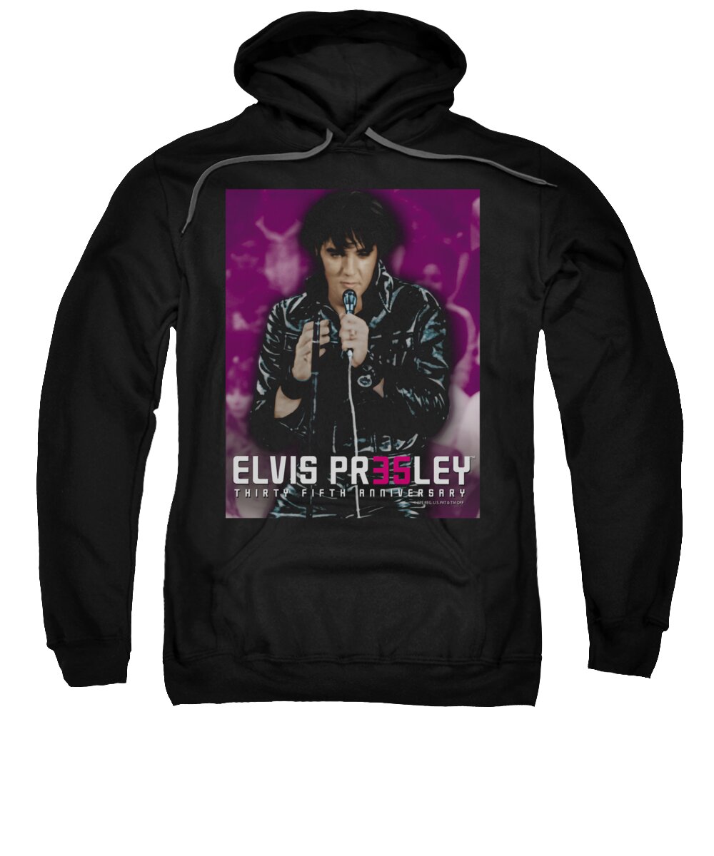  Sweatshirt featuring the digital art Elvis - 35 Leather by Brand A