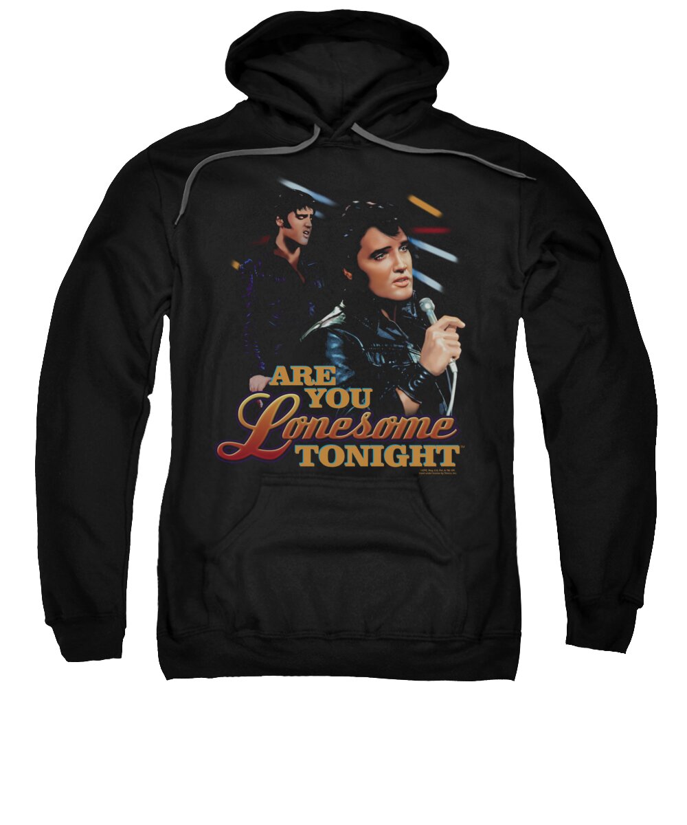 Elvis Sweatshirt featuring the digital art Elvis - Are You Lonesome by Brand A