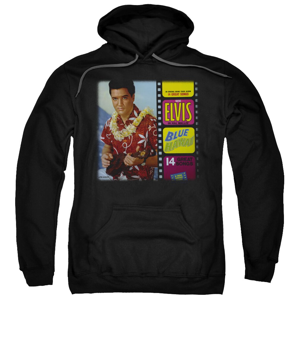 Elvis Sweatshirt featuring the digital art Elvis - Blue Hawaii Album by Brand A