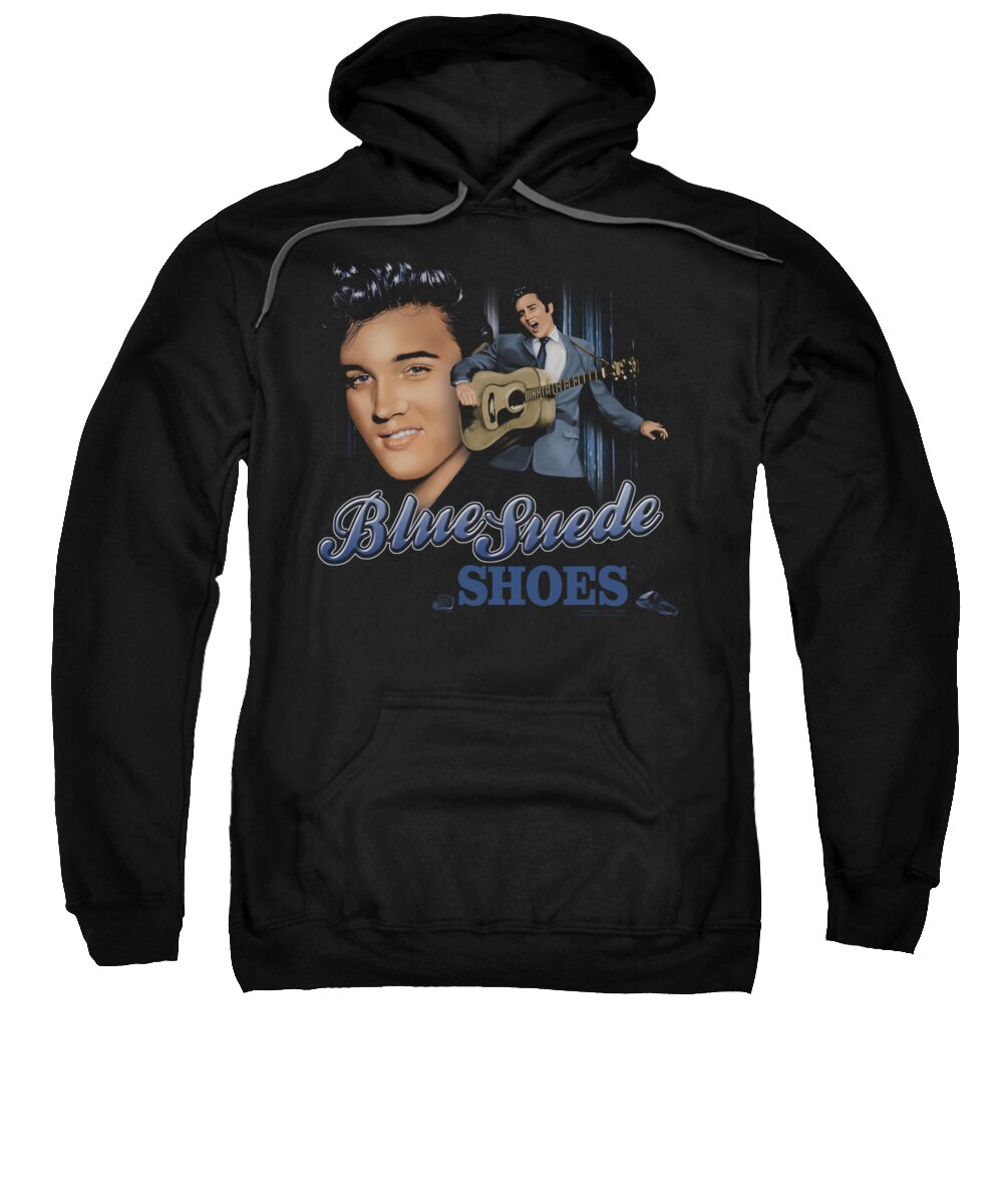 Elvis Sweatshirt featuring the digital art Elvis - Blue Suede Shoes by Brand A