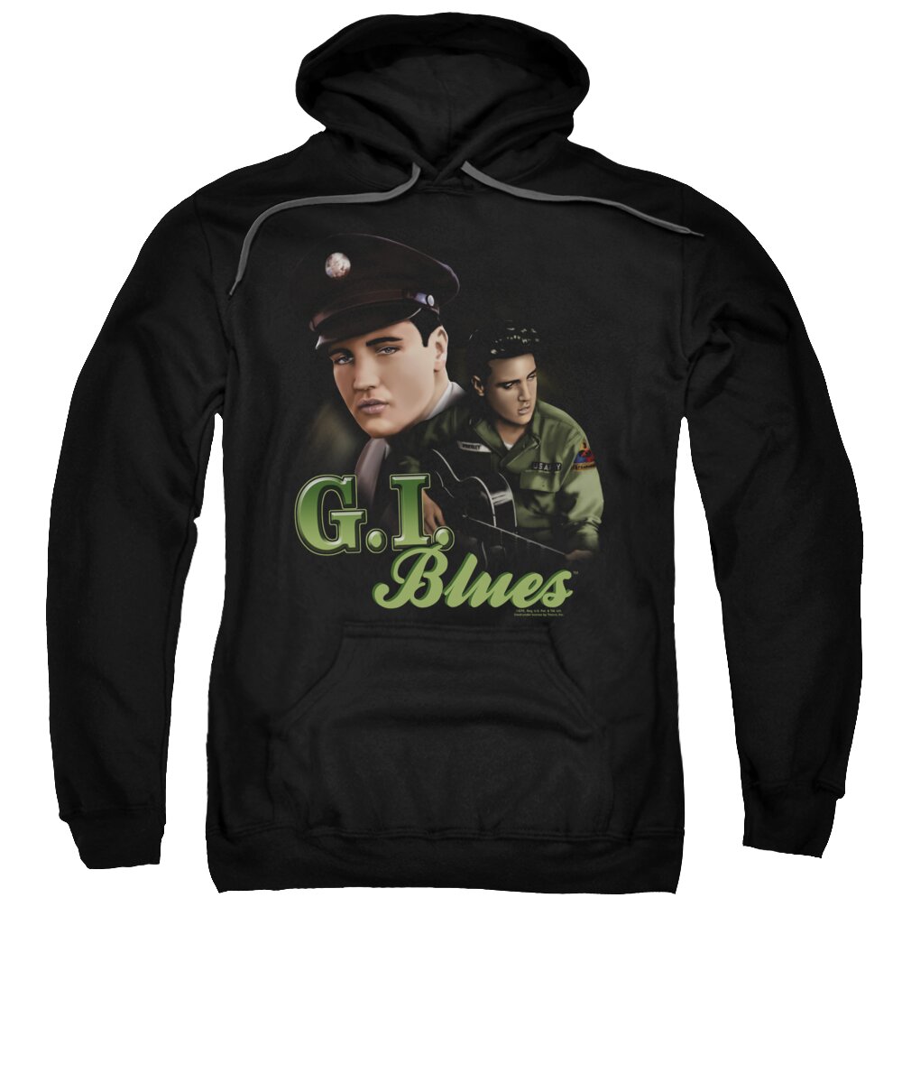 Elvis Sweatshirt featuring the digital art Elvis - G I Blues by Brand A