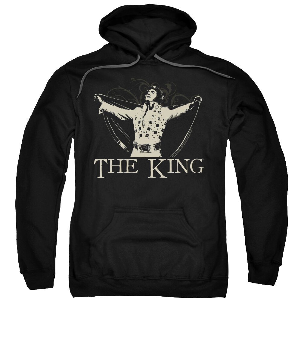 Elvis Sweatshirt featuring the digital art Elvis - Ornate King by Brand A