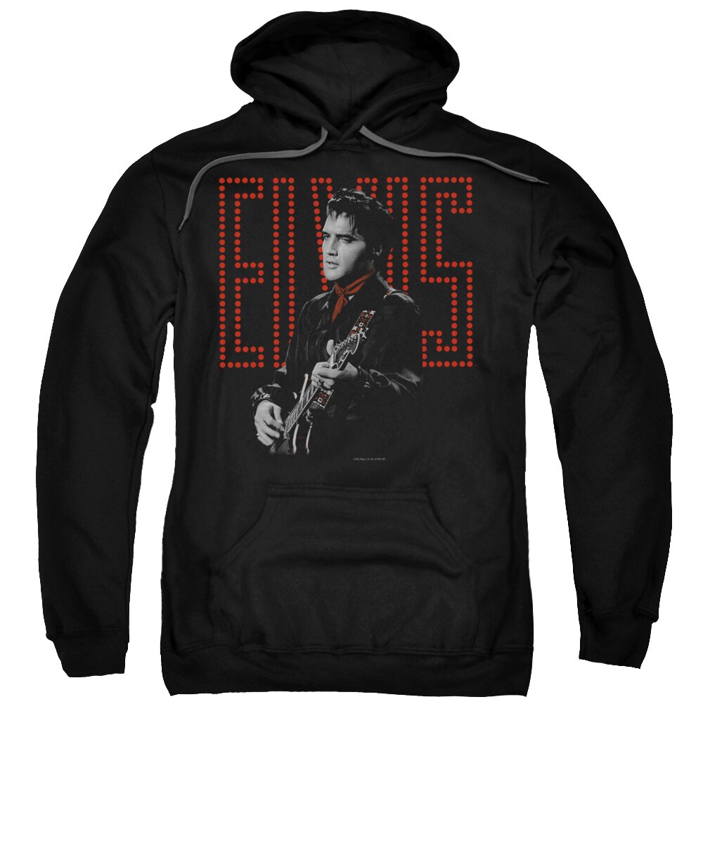 Elvis Sweatshirt featuring the digital art Elvis - Red Guitarman by Brand A