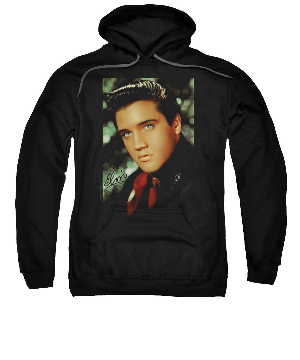  Sweatshirt featuring the digital art Elvis - Red Scarf by Brand A