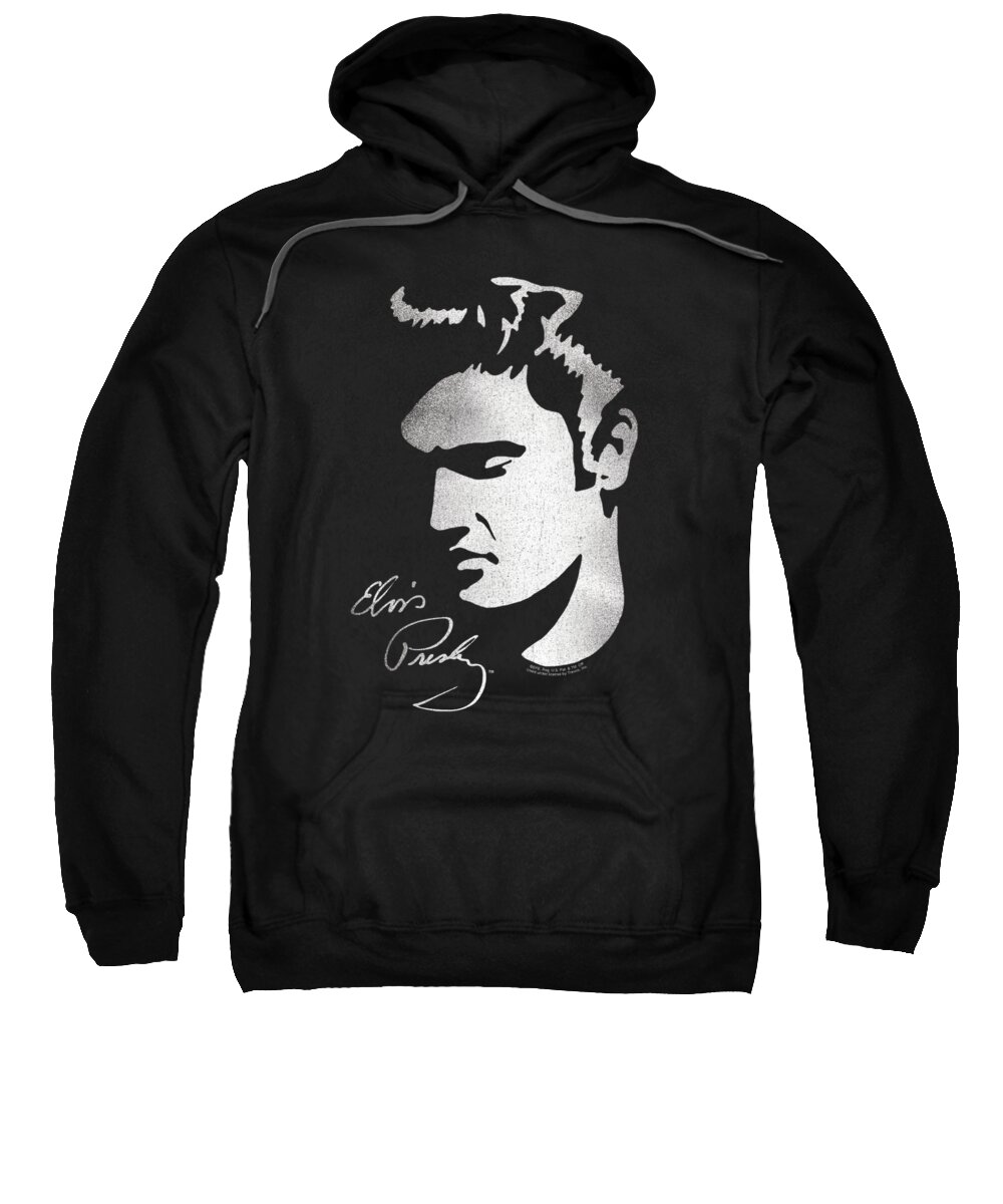  Sweatshirt featuring the digital art Elvis - Simple Face by Brand A