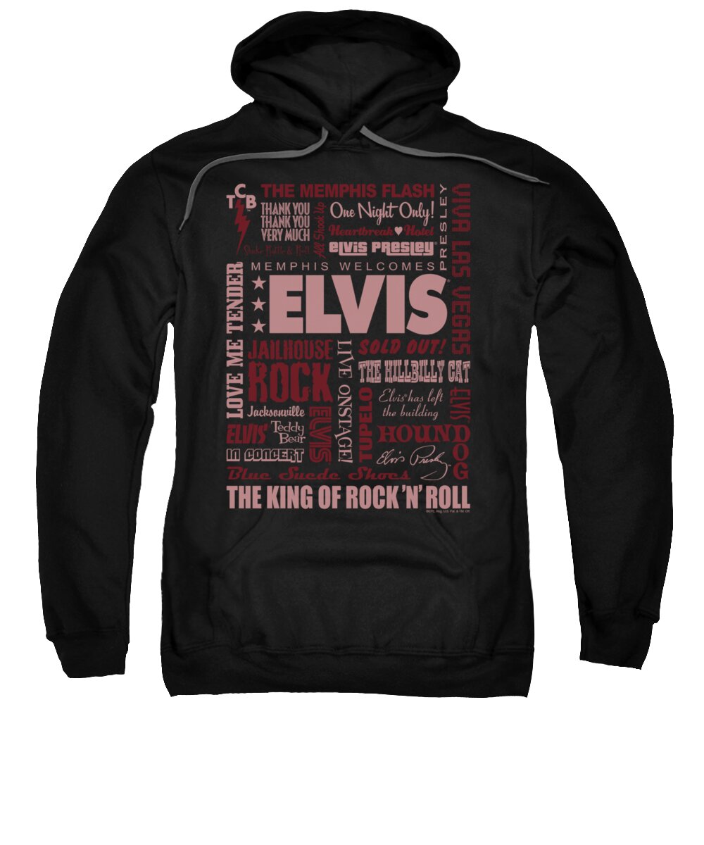 Elvis Sweatshirt featuring the digital art Elvis - Whole Lotta Type by Brand A