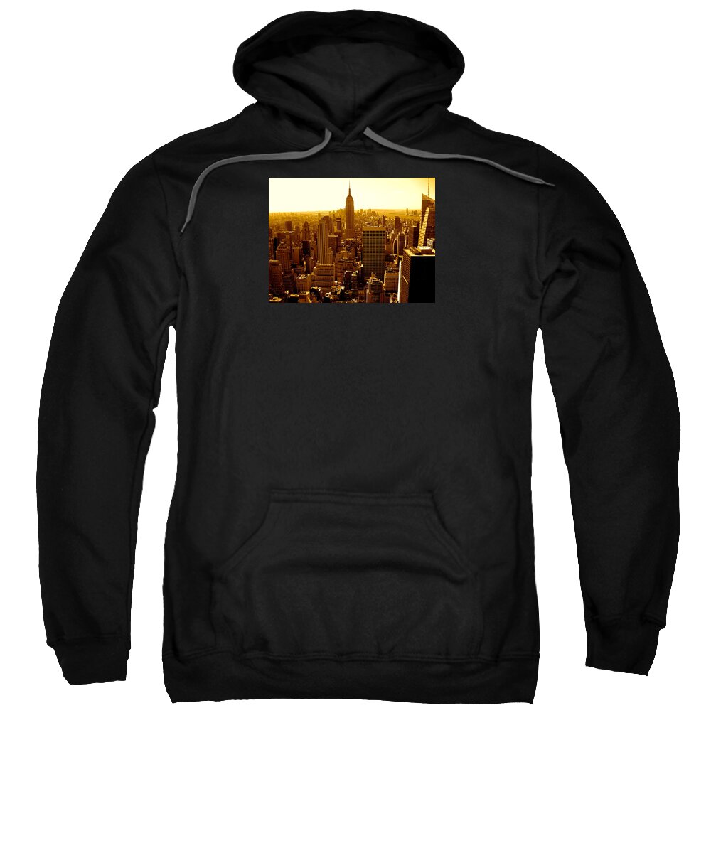 Manhattan Prints And Posters Sweatshirt featuring the photograph Manhattan and Empire State Building by Monique Wegmueller