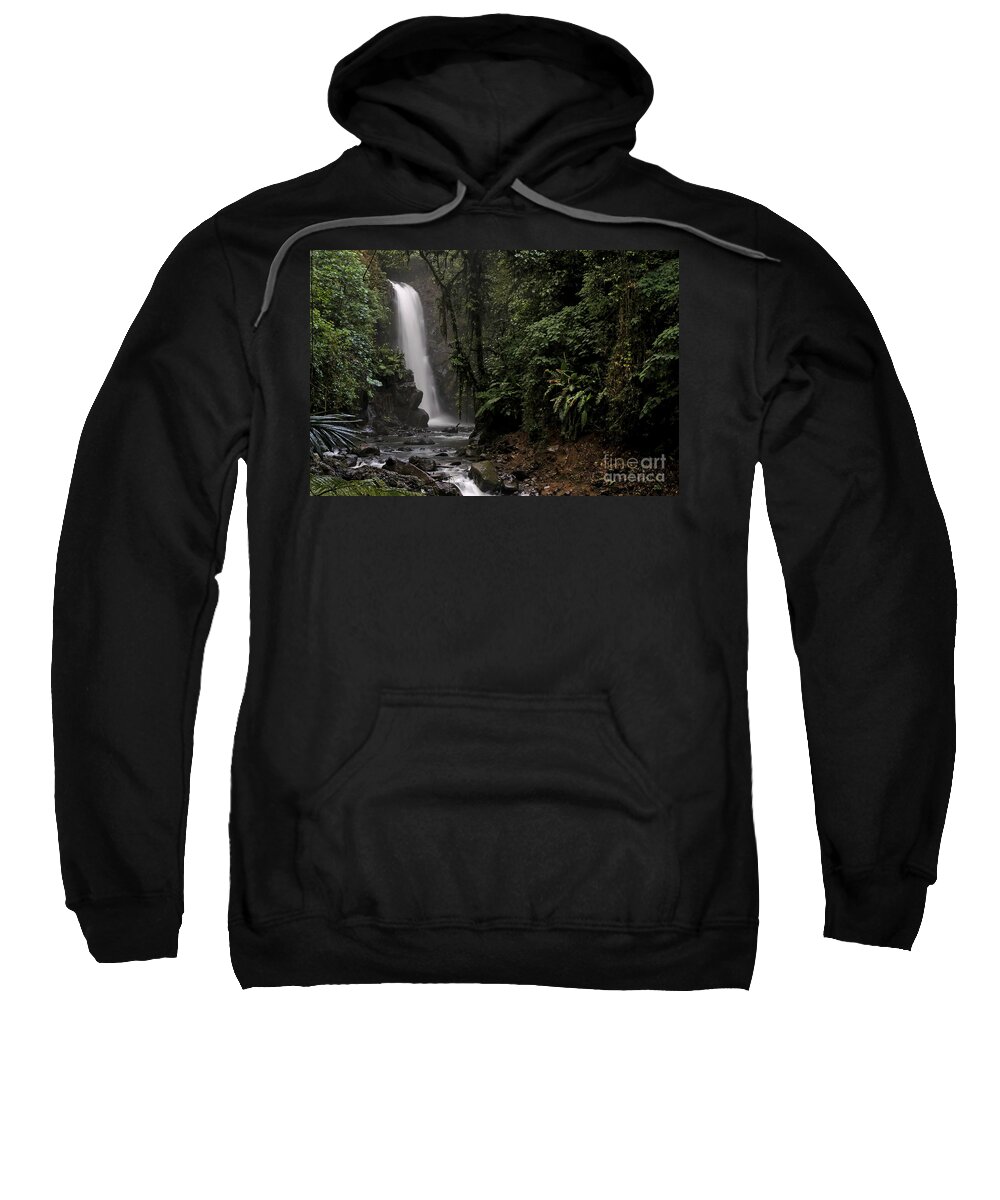 Waterfall Sweatshirt featuring the photograph Encantada Waterfall Costa Rica by Teresa Zieba
