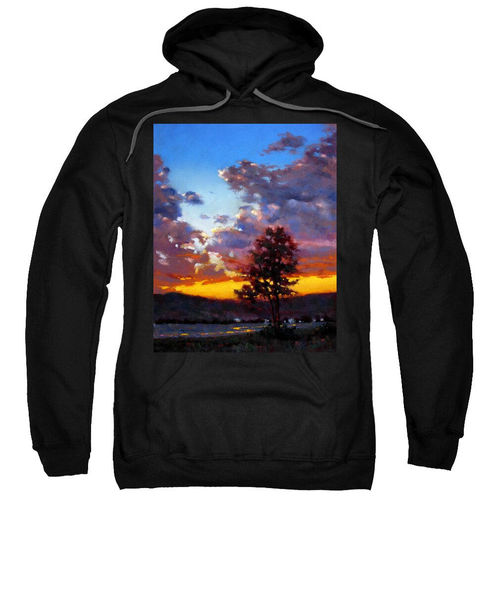 Sunset Sweatshirt featuring the painting Evening in the Valley by Dianna Ponting