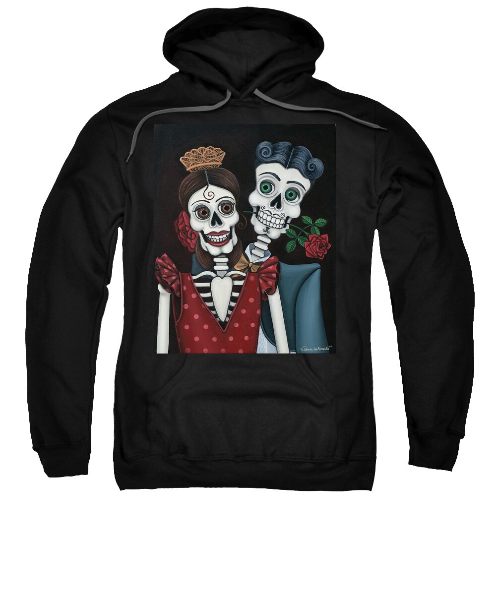 Day Of The Dead Sweatshirt featuring the painting Every Juan Loves Carmen by Victoria De Almeida