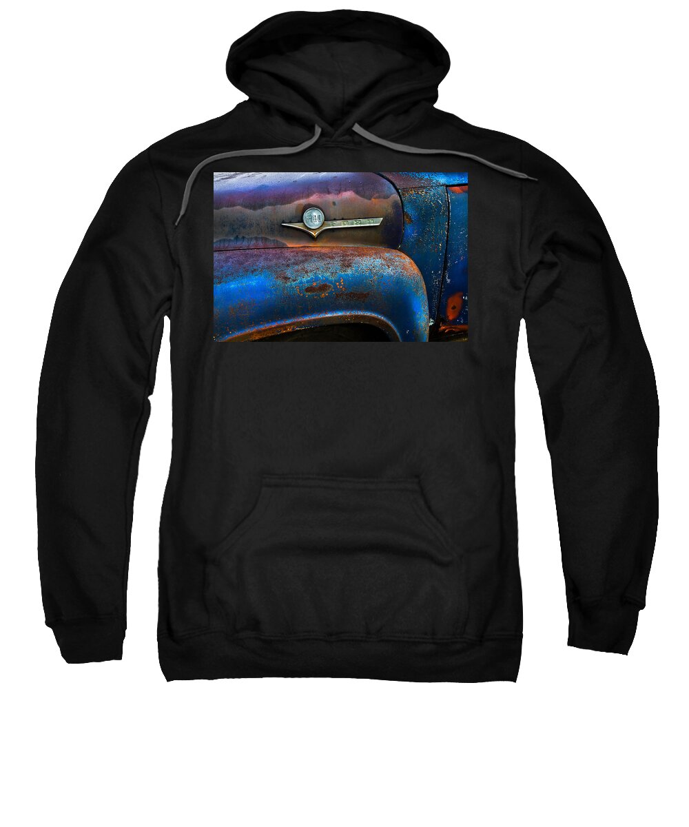 Appalachia Sweatshirt featuring the photograph F-100 Ford by Debra and Dave Vanderlaan