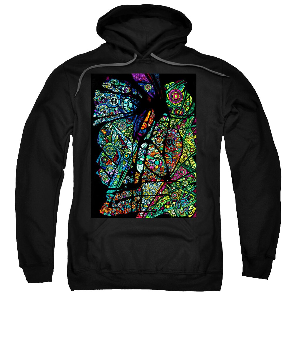 Valentine Gift Sweatshirt featuring the drawing Facets of Love by Joey Gonzalez