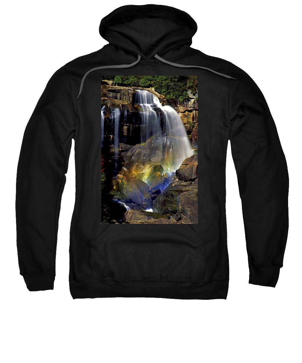 Whitewater Falls Sweatshirt featuring the photograph Falls and Rainbow by Paul W Faust - Impressions of Light