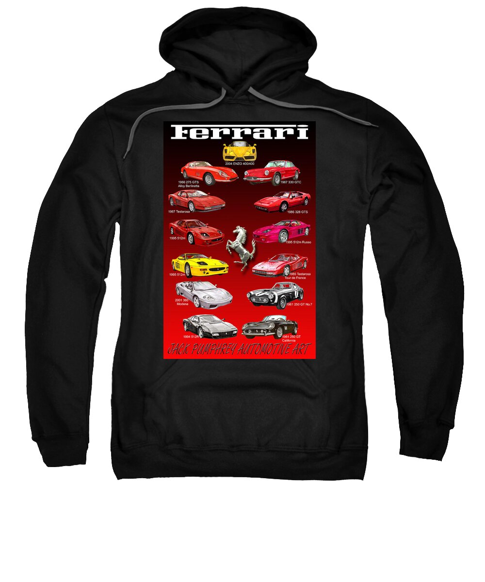 Framed Prints Of Ferrari Art Sweatshirt featuring the painting Ferrari Sports Car Poster by Jack Pumphrey