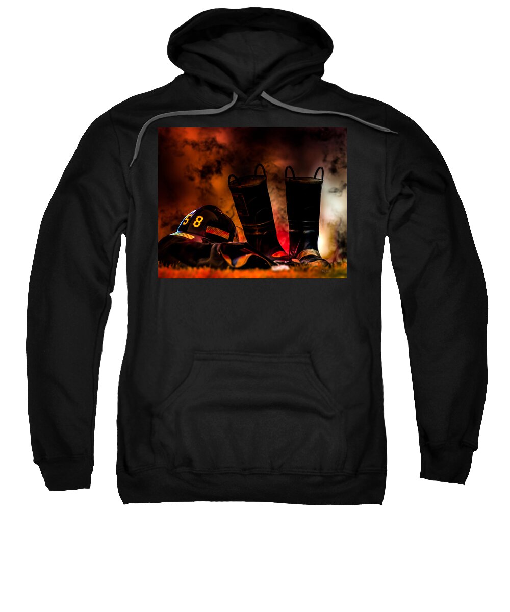 Courage Sweatshirt featuring the photograph Firefighter by Bob Orsillo