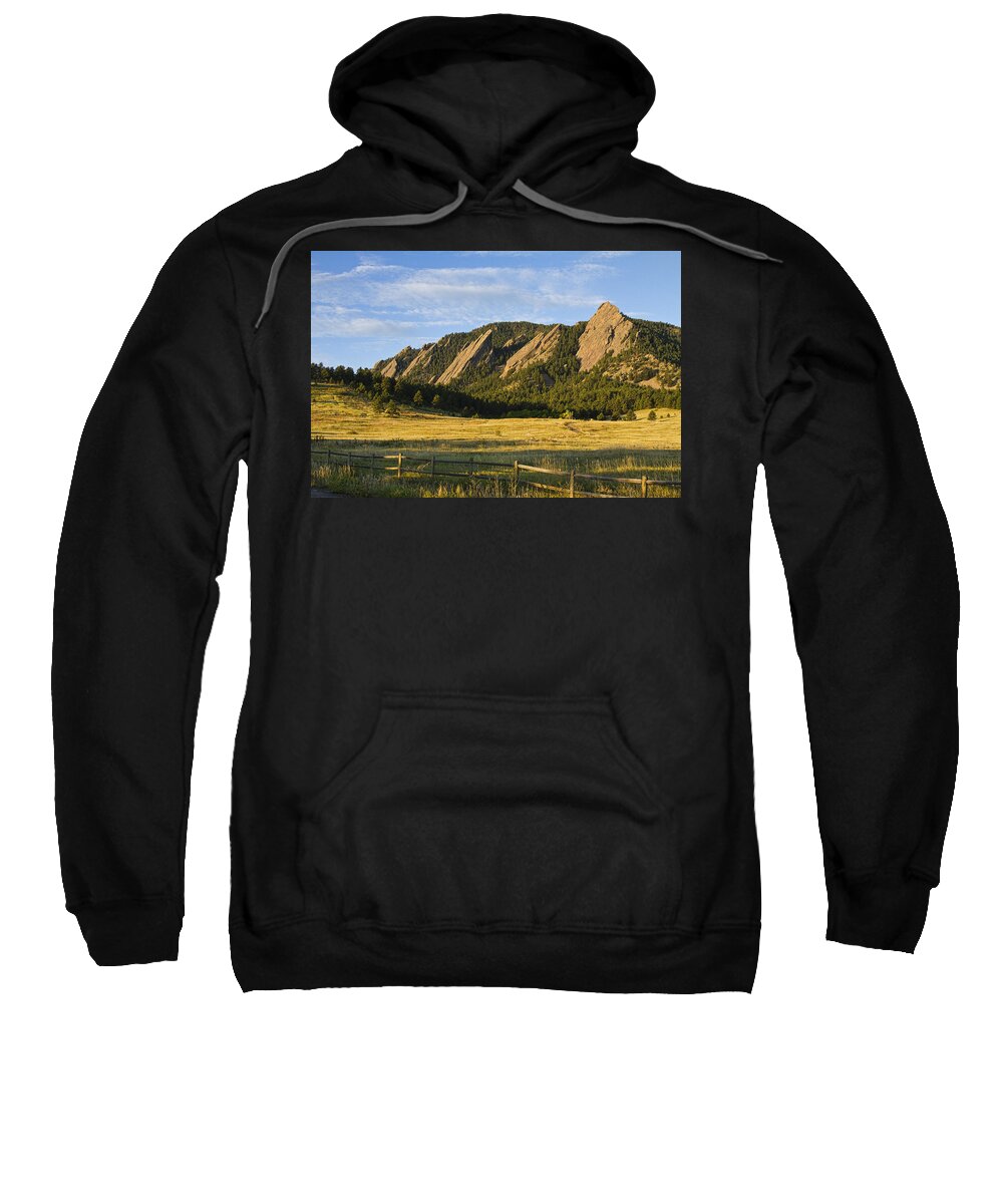 Epic Sweatshirt featuring the photograph Flatirons from Chautauqua Park by James BO Insogna