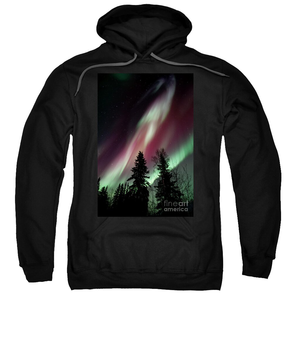 Northern Light Sweatshirt featuring the photograph Flowing Colours by Priska Wettstein