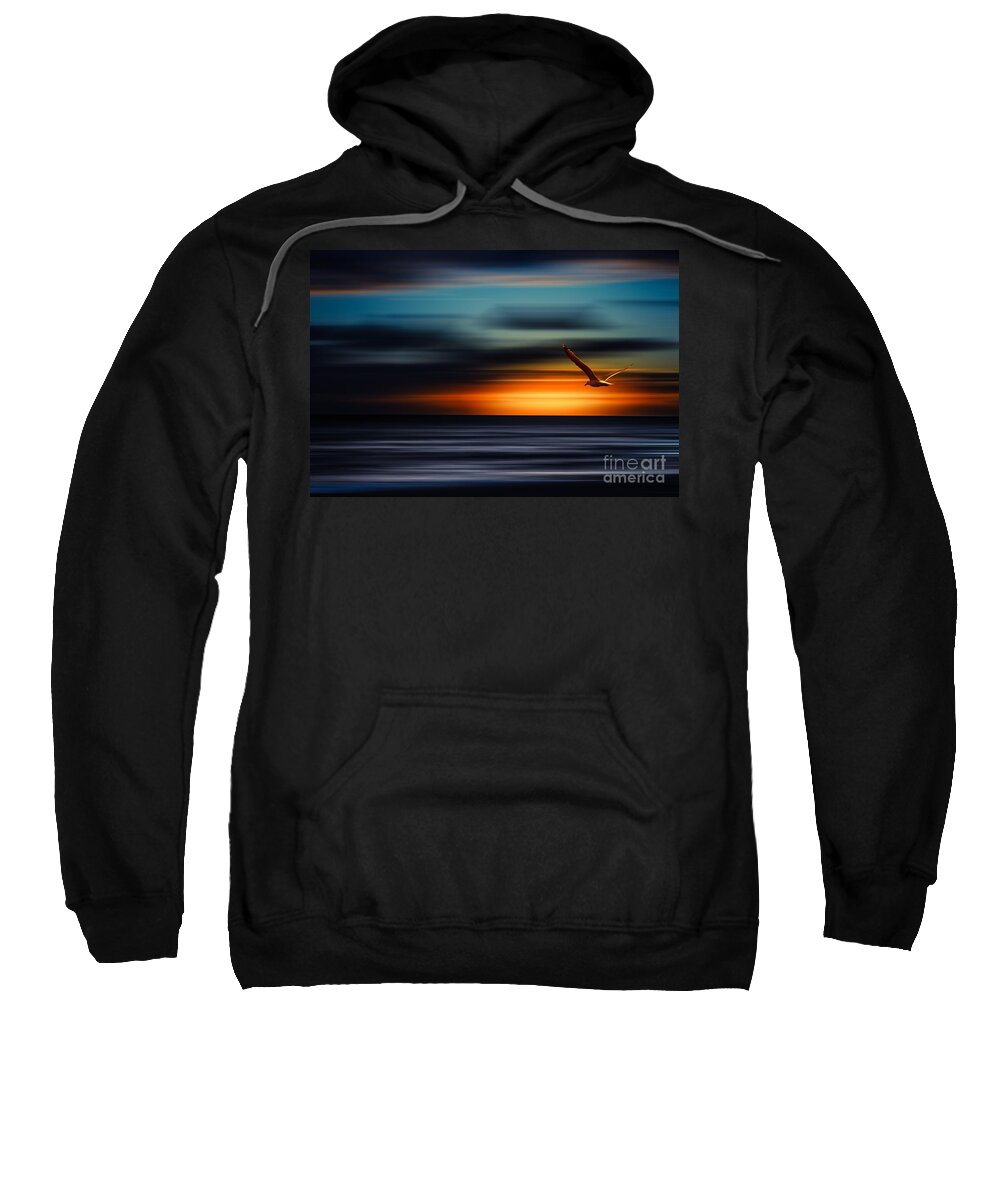 Sylt Sweatshirt featuring the photograph Flying Into The Sunset by Hannes Cmarits