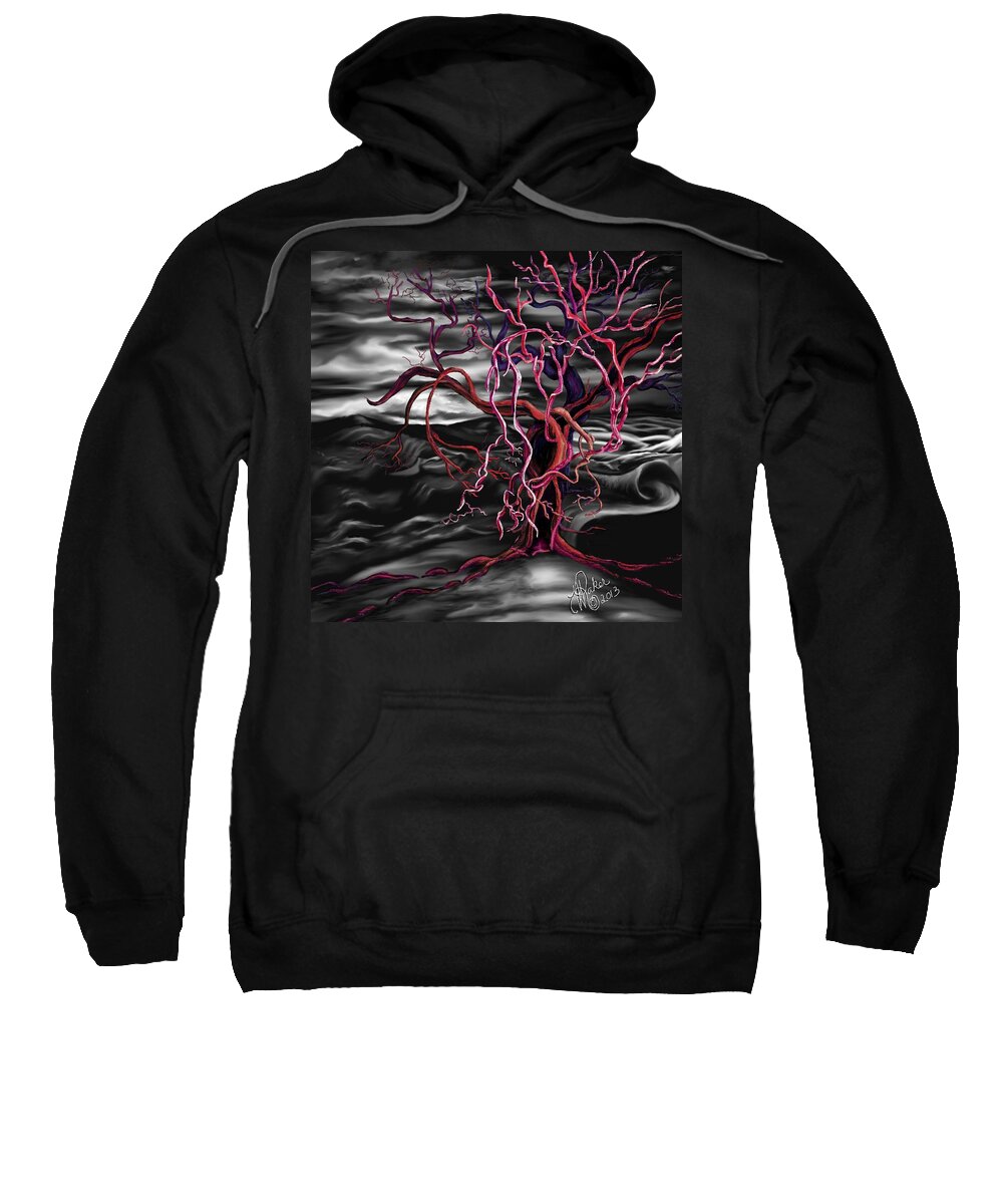 Dark Sweatshirt featuring the painting From Out of the Darkness by Yolanda Raker