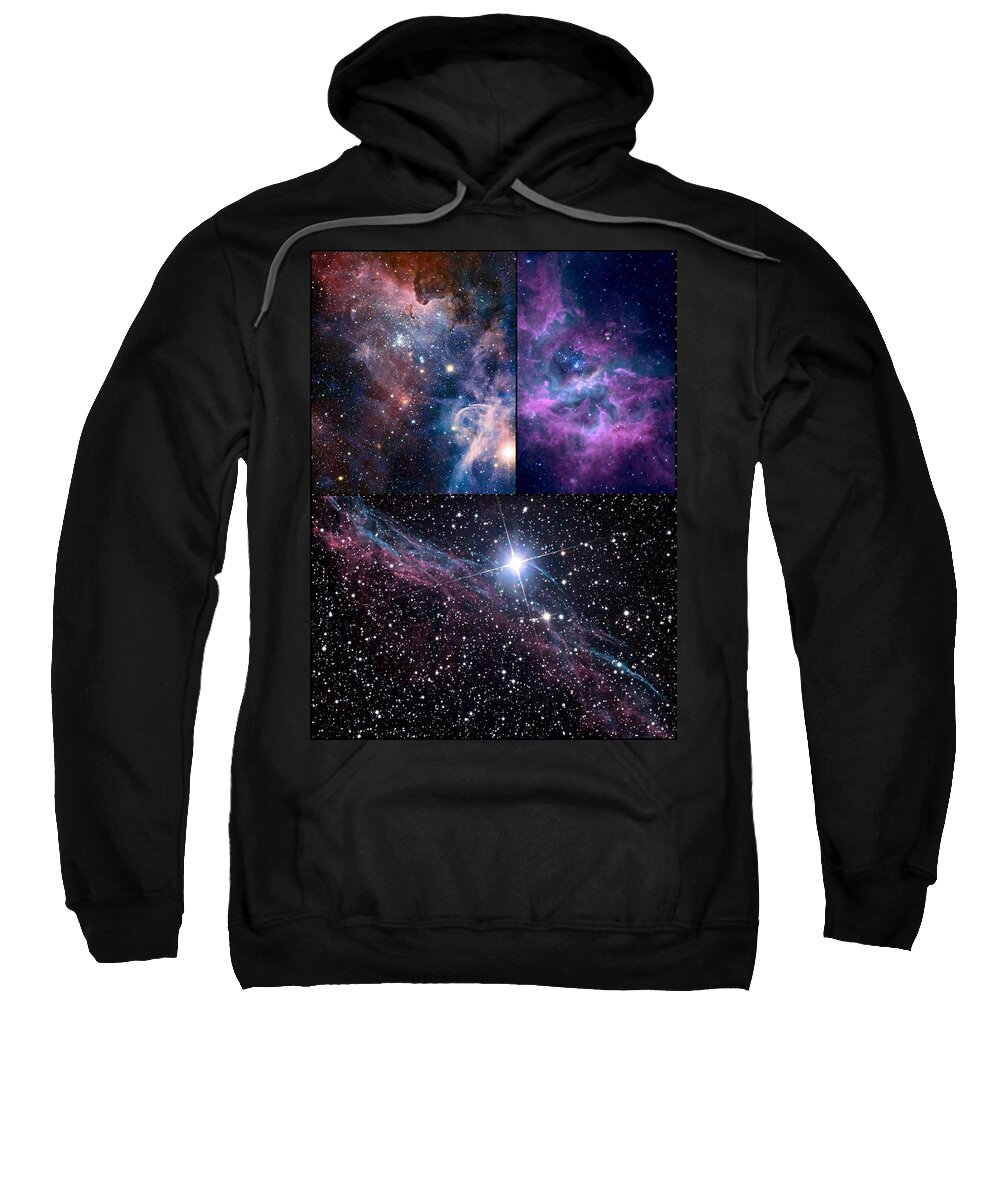 Digital Art Sweatshirt featuring the digital art Galaxy Collage by Karen Buford