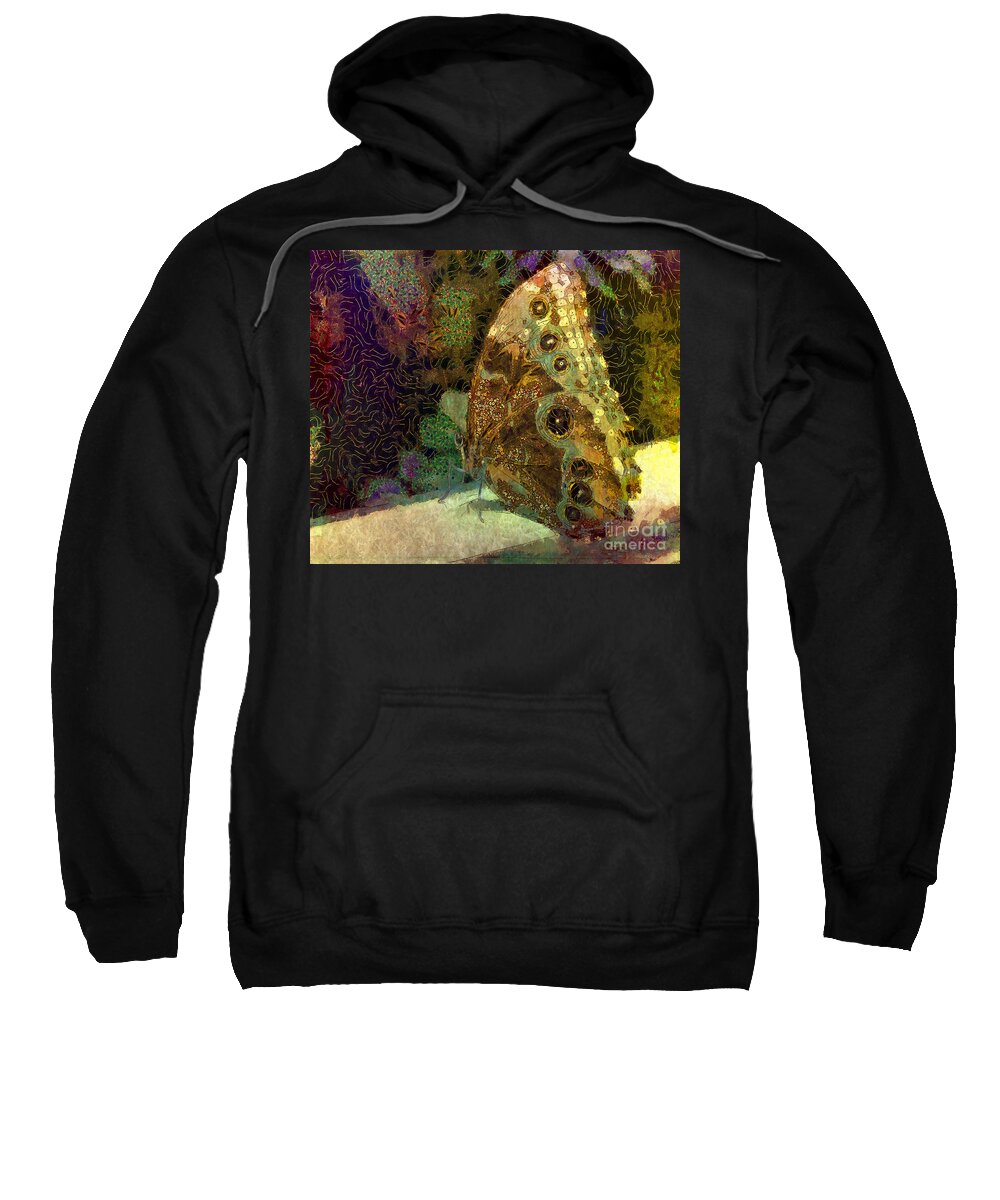 Butterfly Sweatshirt featuring the photograph Golden Butterfly by Claire Bull
