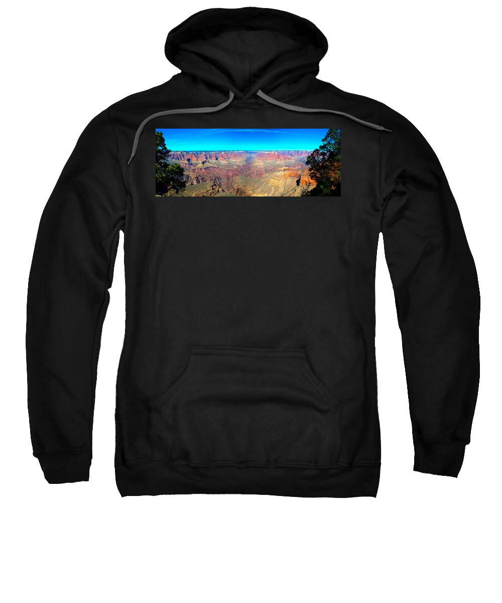If You Look Closely You Can See The Colorado River ...sort Of. The Grand Canyon Is Definitely Breathtaking And I Hope You Agree That I Captured A Little Of It's Beauty. Sweatshirt featuring the photograph Grand Canyon Panorama by Penny Lisowski