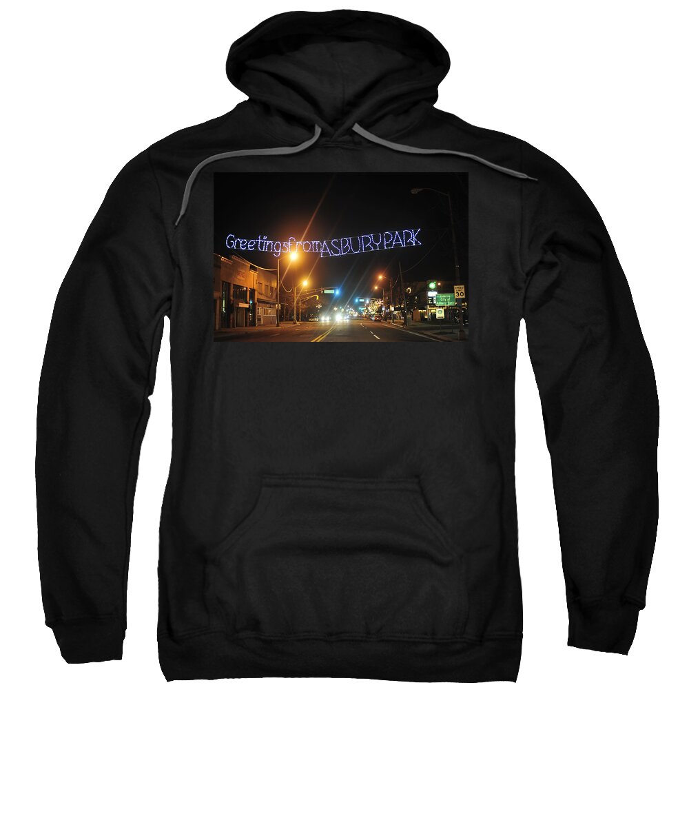 Terry D Photography Sweatshirt featuring the photograph Greetings from Asbury Park by Terry DeLuco
