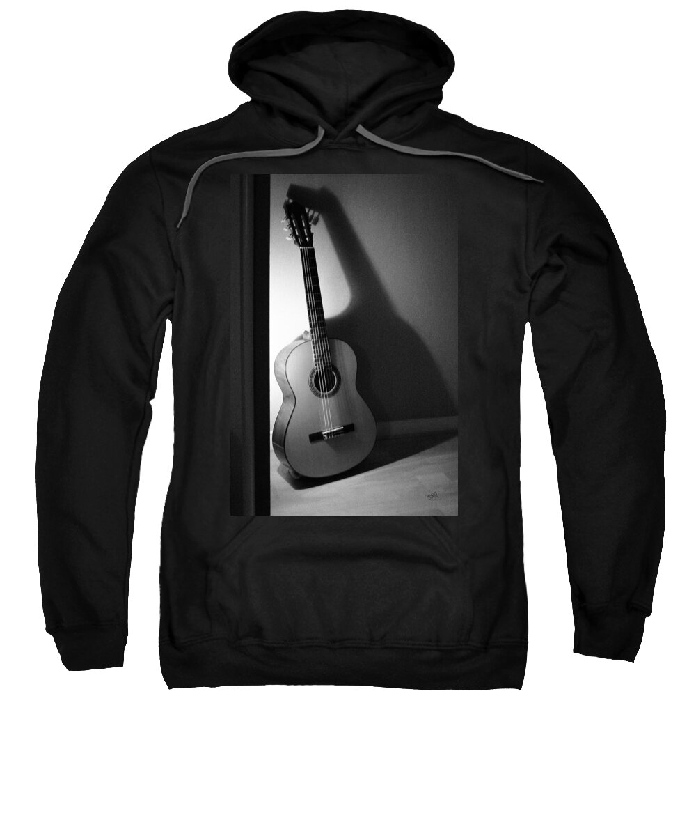 Guitar Sweatshirt featuring the photograph Guitar Still Life In Black And White by Ben and Raisa Gertsberg