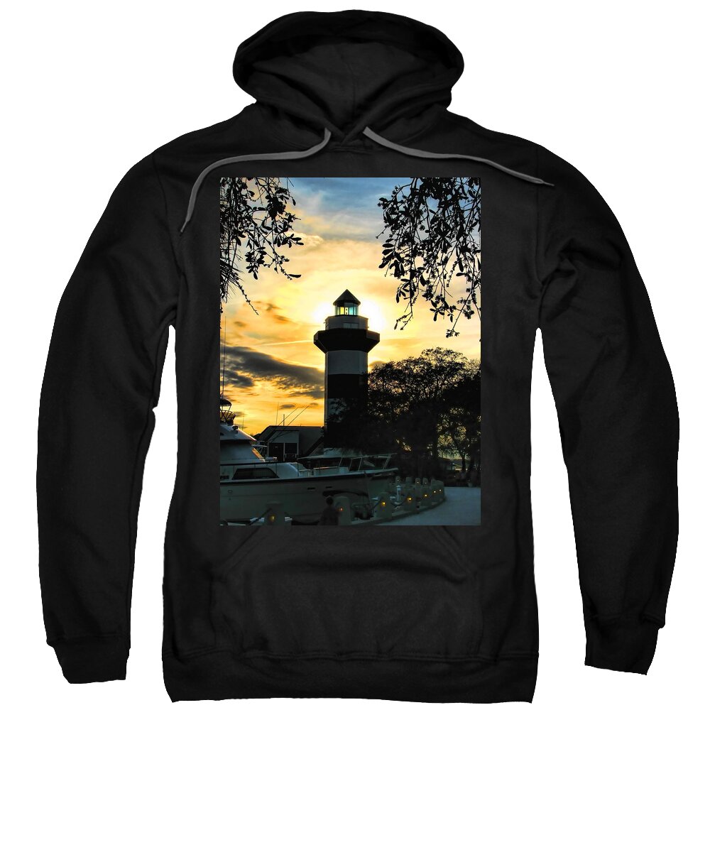 Lighthouse Sweatshirt featuring the photograph Harbour Town Lighthouse Beacon by Dale Kauzlaric