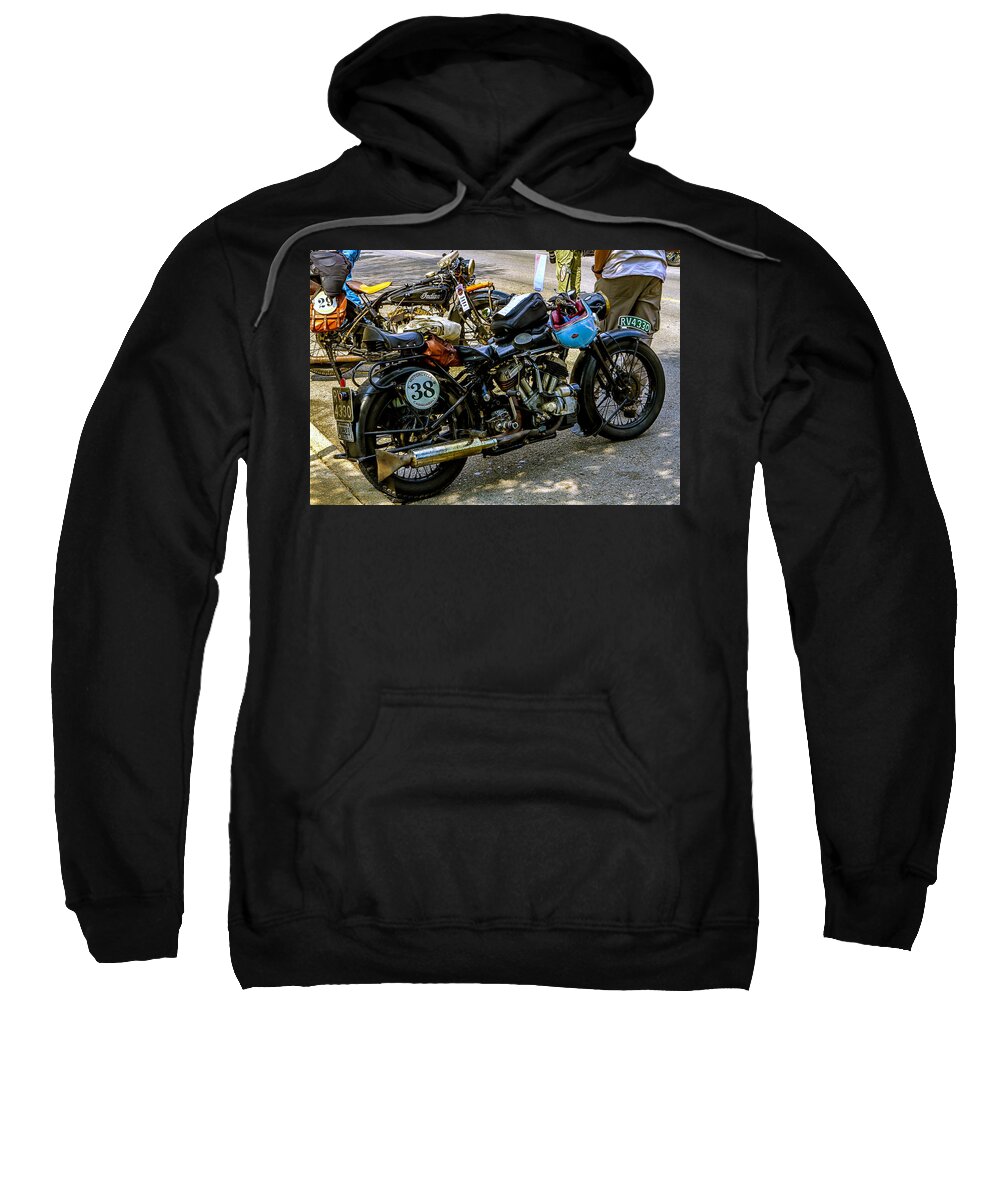 Harley Davidson Sweatshirt featuring the photograph Harleys and Indians by Jeff Kurtz