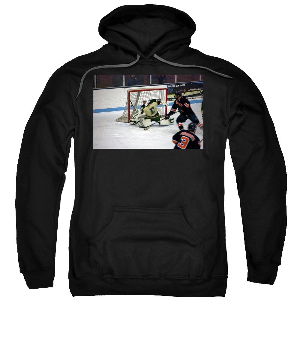Sports Sweatshirt featuring the digital art Hockey Off the Handle by Thomas Woolworth