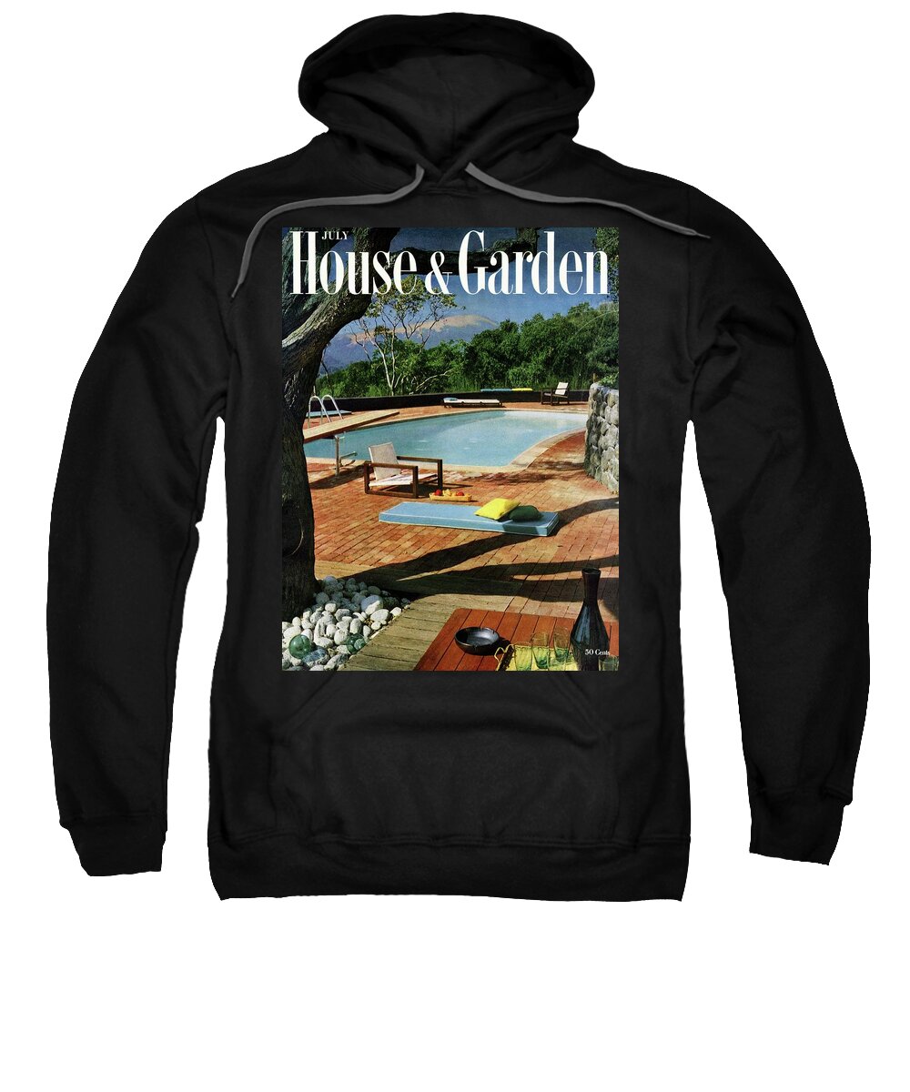 Education Sweatshirt featuring the photograph House And Garden Cover Featuring A Terrace by Georges Braun