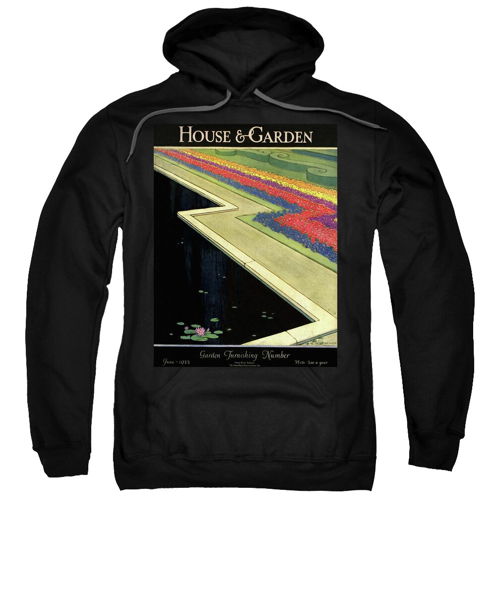 House And Garden Sweatshirt featuring the photograph House And Garden Furnishing Number by H. George Brandt
