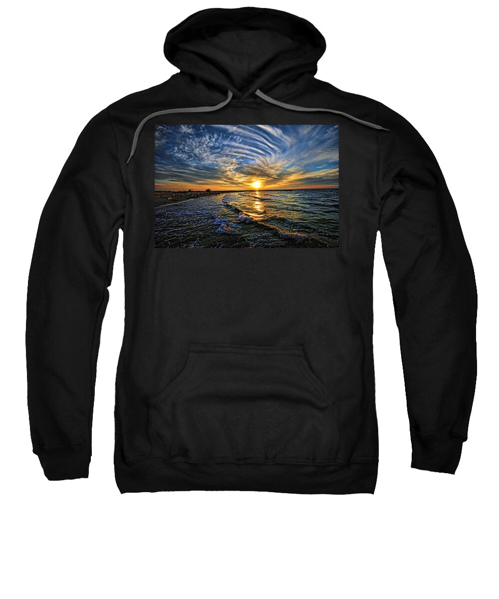 Hypnotic Sweatshirt featuring the photograph Hypnotic Sunset at Israel by Ron Shoshani