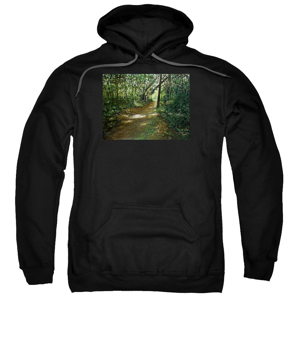 Landscape Sweatshirt featuring the painting In And Out Of The Shadows by William Brody