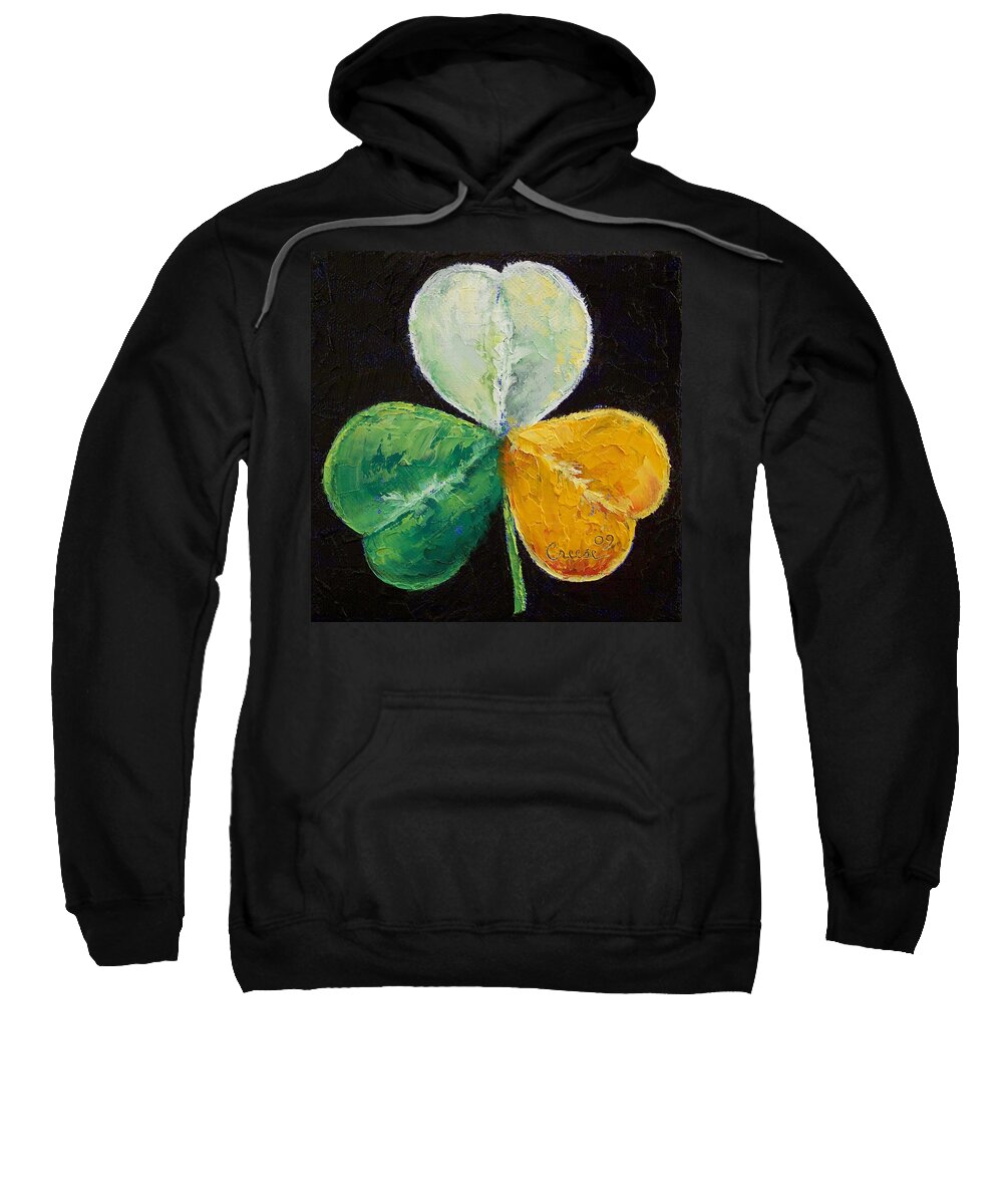 Michael Creese Sweatshirt featuring the painting Irish Shamrock by Michael Creese