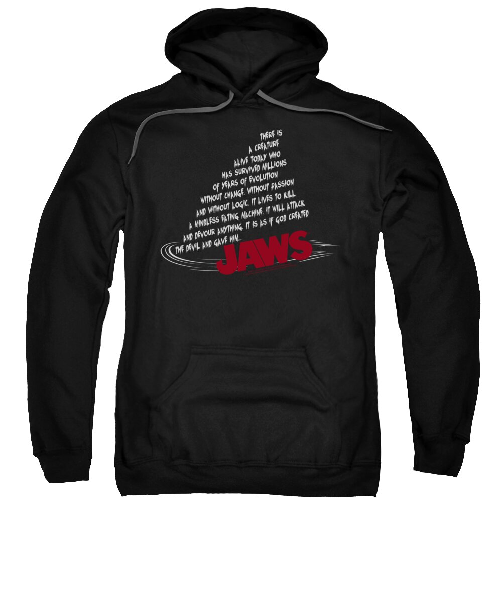 Jaws Sweatshirt featuring the digital art Jaws - Dorsal Text by Brand A