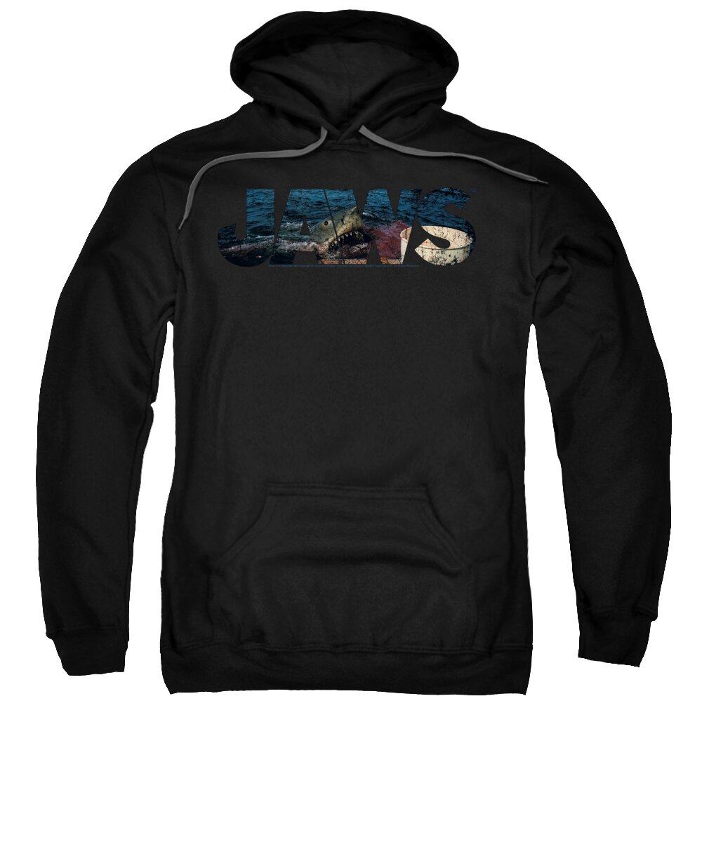  Sweatshirt featuring the digital art Jaws - Logo Cutout by Brand A