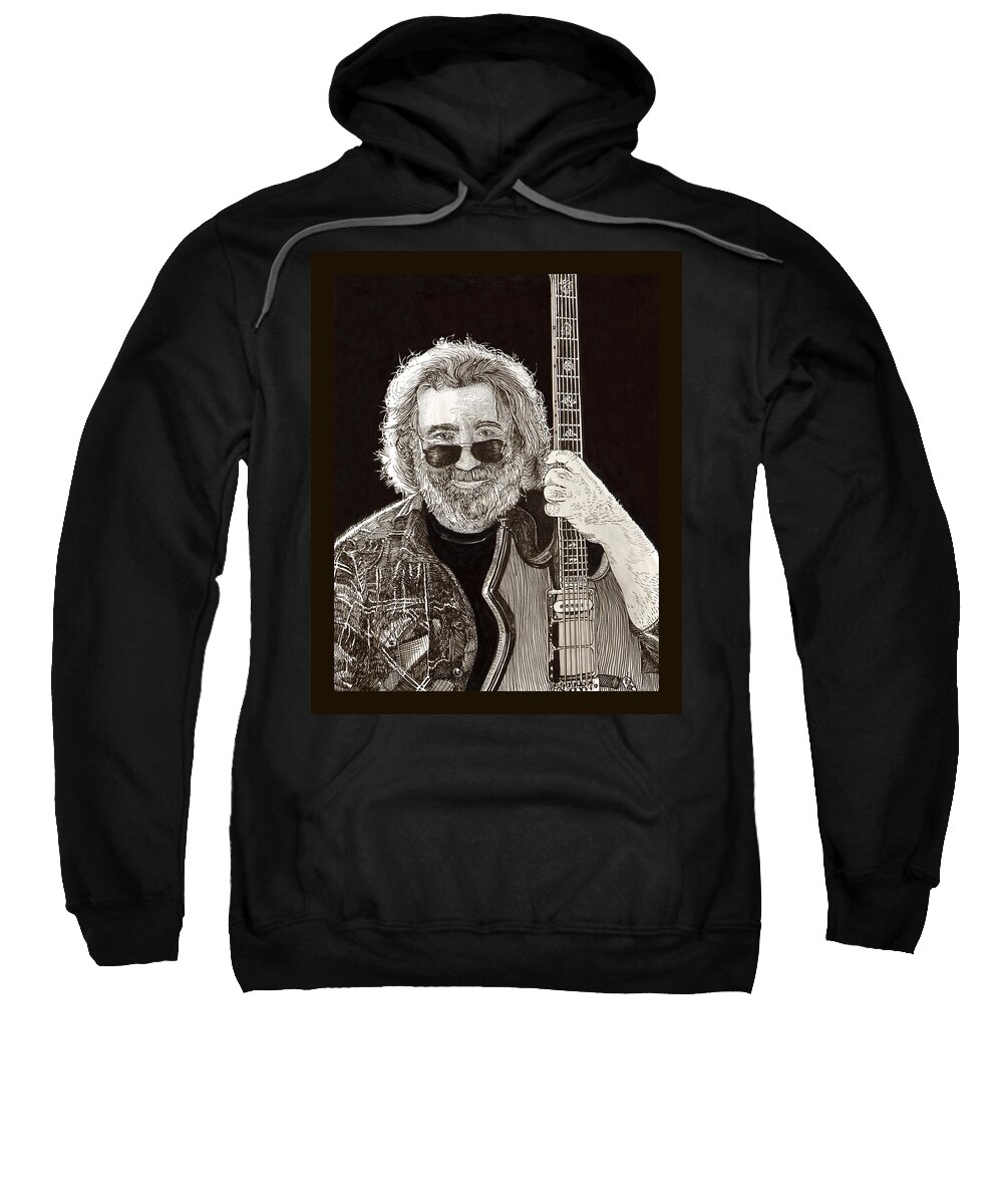 Thank You For Buying A 72 X 48 Canvas Print Of Jerome John Jerry Garcia Who Was An American Musician Who Was Best Known For His Lead Guitar Work Sweatshirt featuring the drawing Jerry Garcia String Beard Guitar by Jack Pumphrey