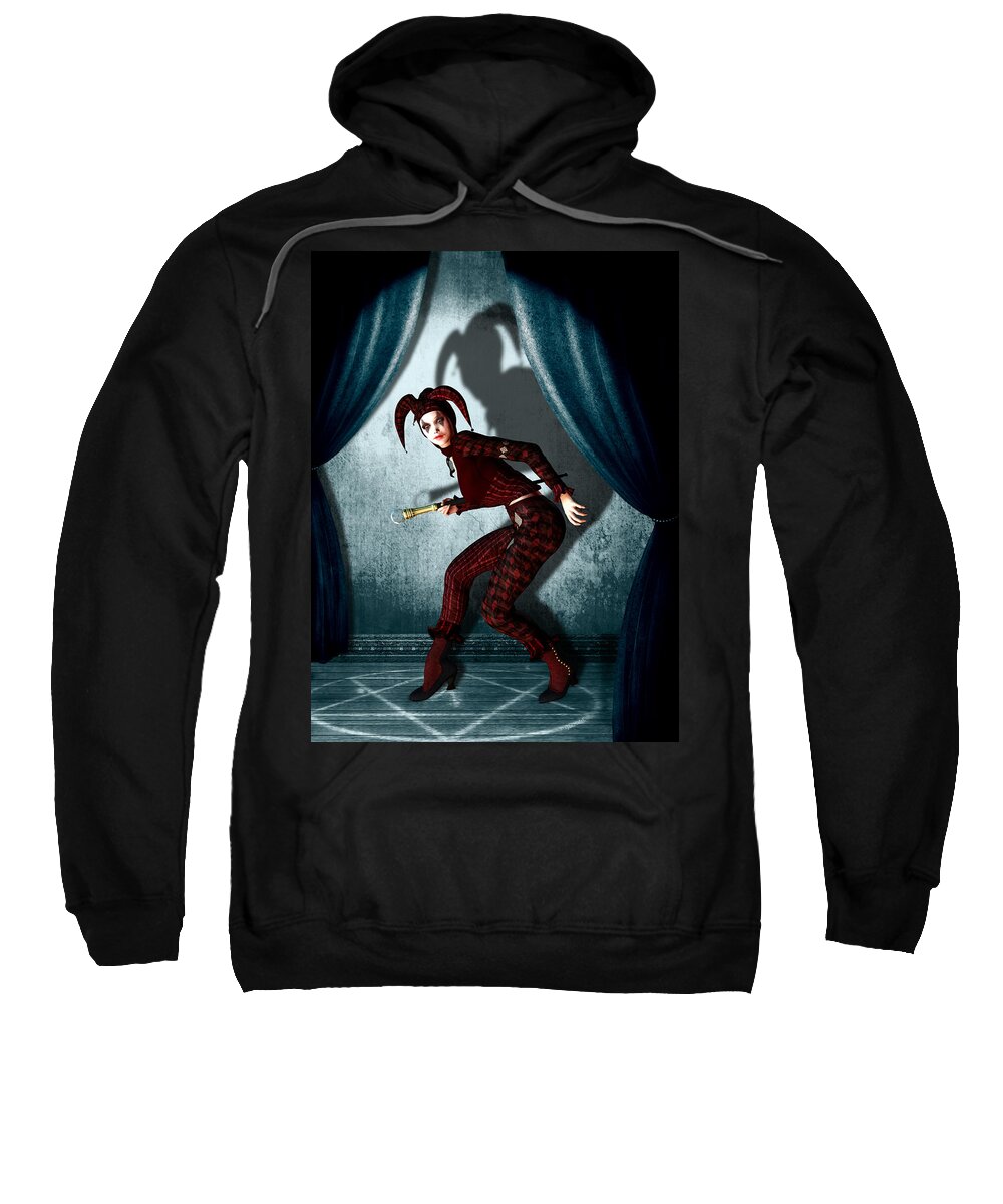Jester Sweatshirt featuring the mixed media Jester by Britta Glodde