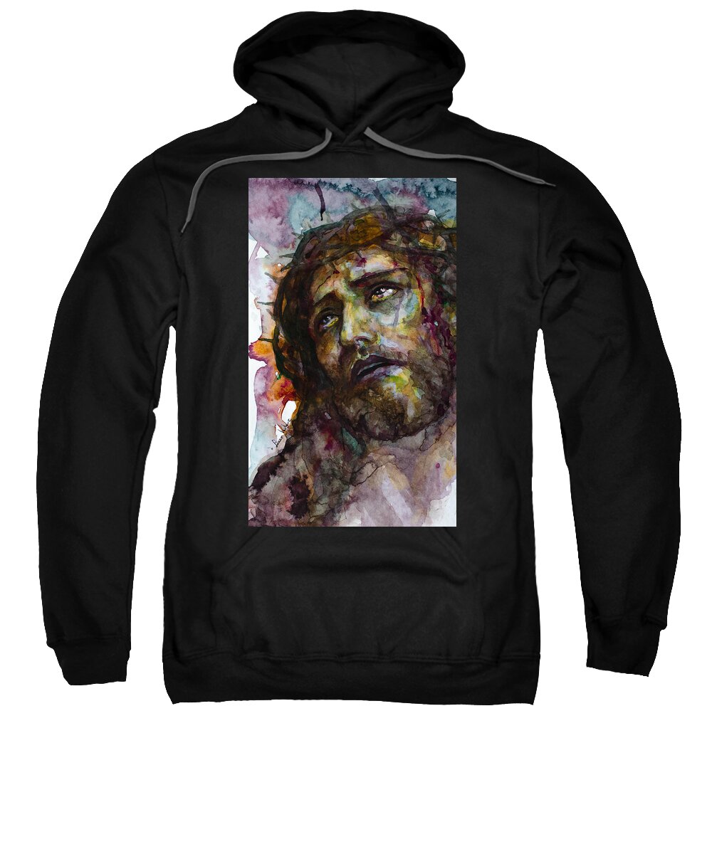 Jesus Sweatshirt featuring the painting Jesus Christ by Laur Iduc