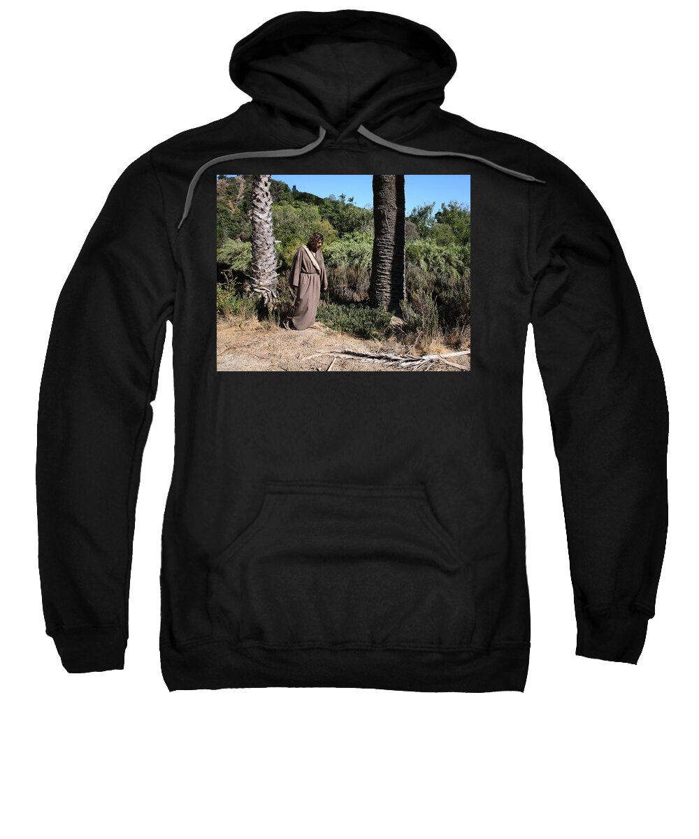 Jesus Sweatshirt featuring the photograph Jesus- Walk with Me by Acropolis De Versailles