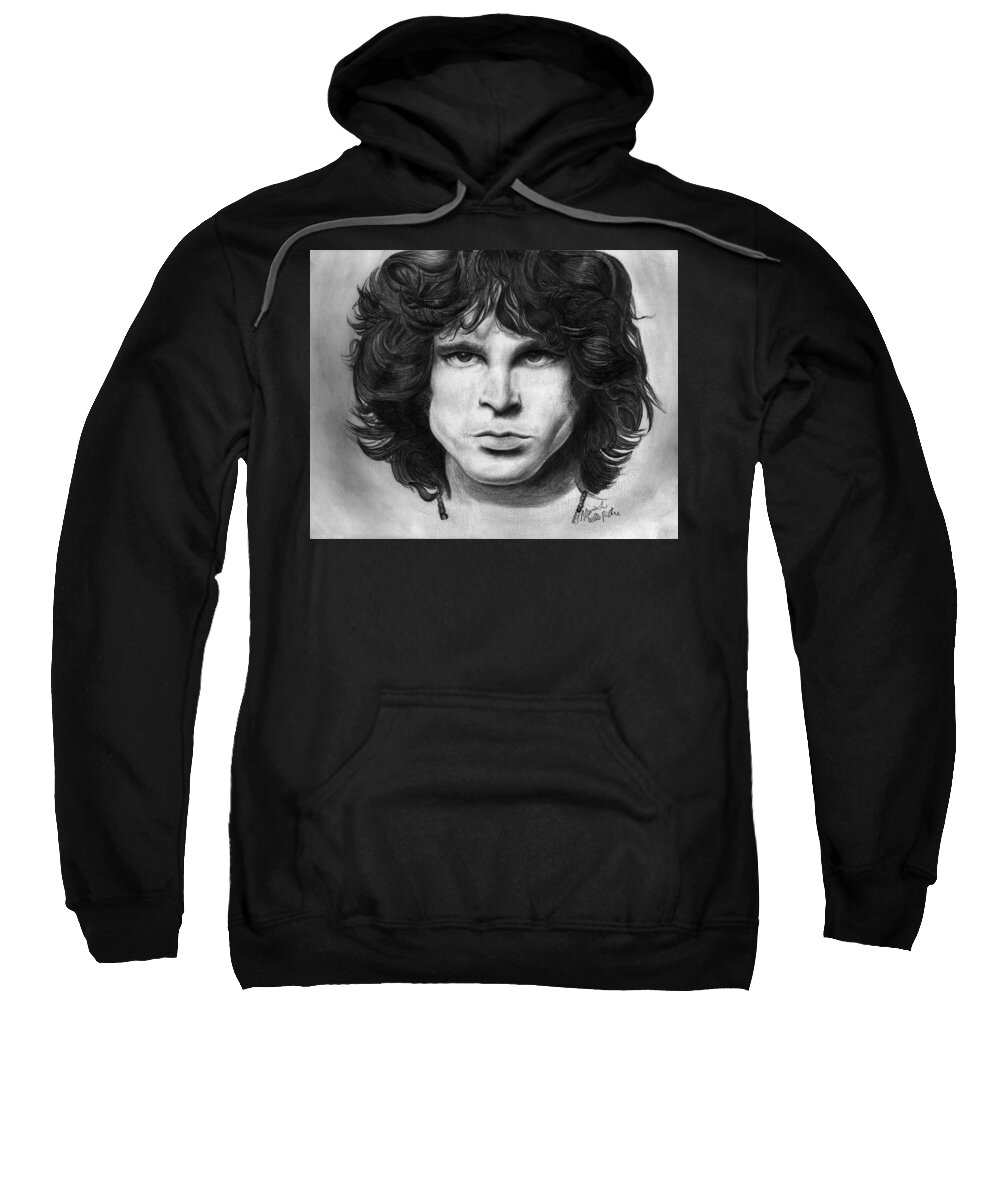 James Douglas Morrison Sweatshirt featuring the drawing Jim by Alessandro Della Pietra