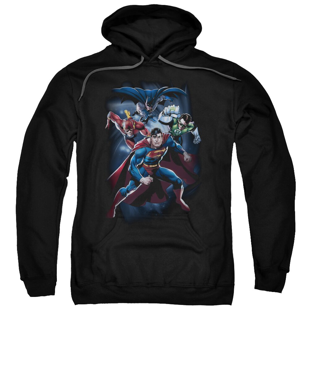 Justice League Of America Sweatshirt featuring the digital art Jla - Cosmic Crew by Brand A